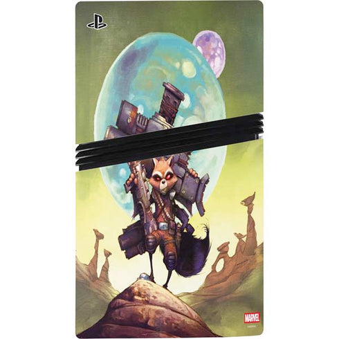 Marvel Rocket Raccoon Armored Arsenal PS5 Pro Console Skin
